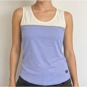 Vintage 90s IXSPA Periwinkle Colorblock Tank Top Womens M Sporty Prep Athletic